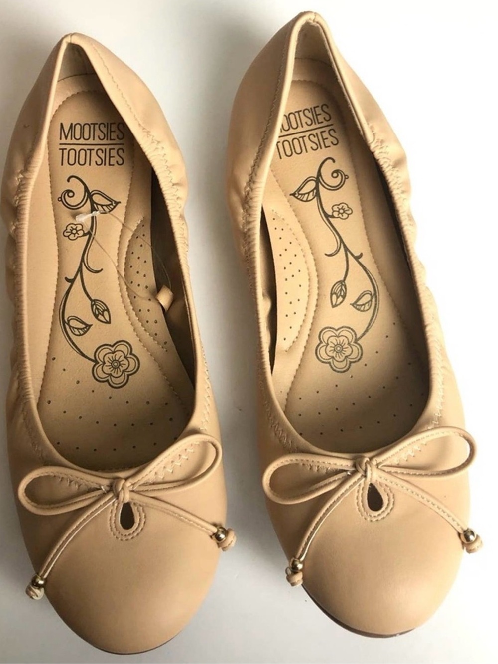Mootsies Tootsies Nude/Tan Ballet Flats with Bow